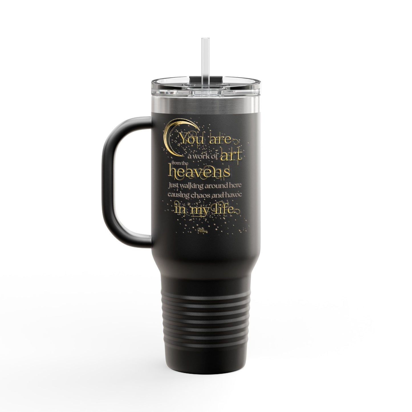 "Work of Art" Book Quote Insulated Travel Mug | 40oz