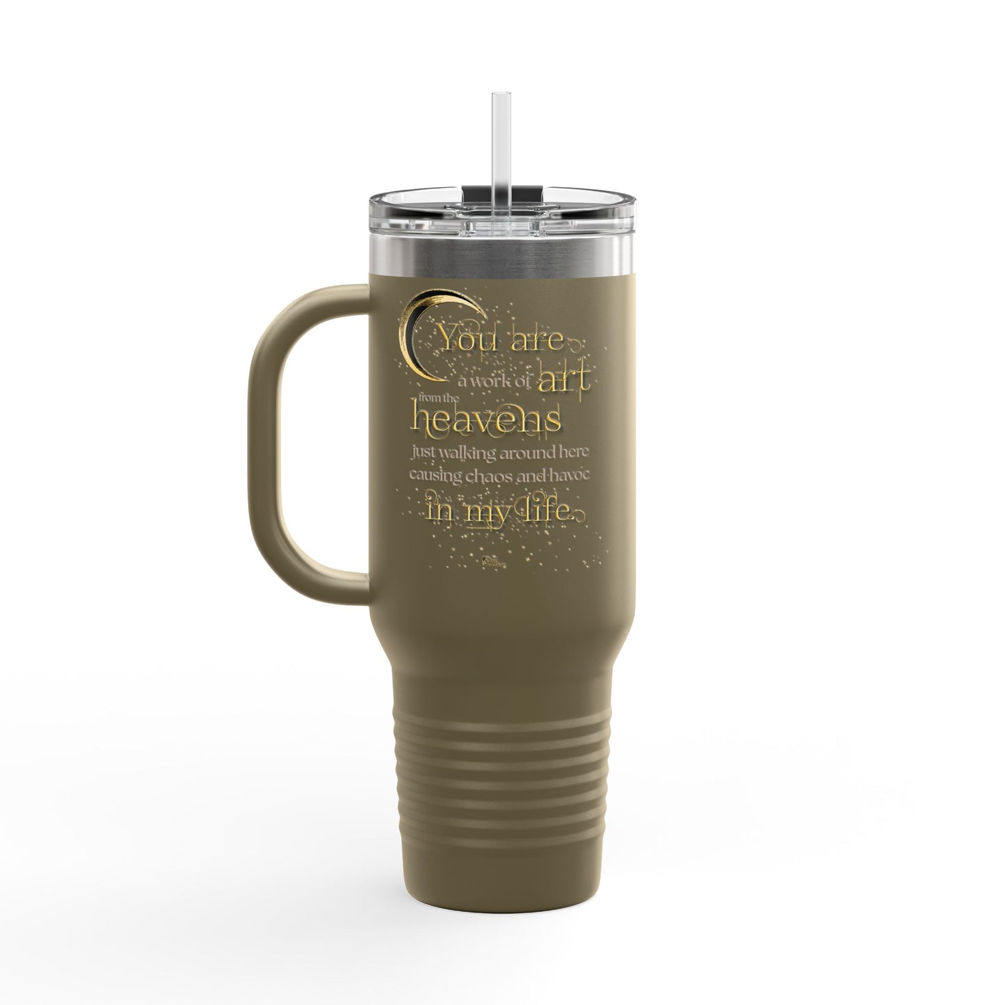 "Work of Art" Book Quote Insulated Travel Mug | 40oz