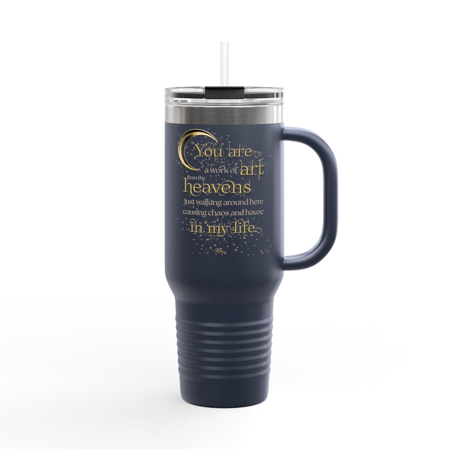 "Work of Art" Book Quote Insulated Travel Mug | 40oz