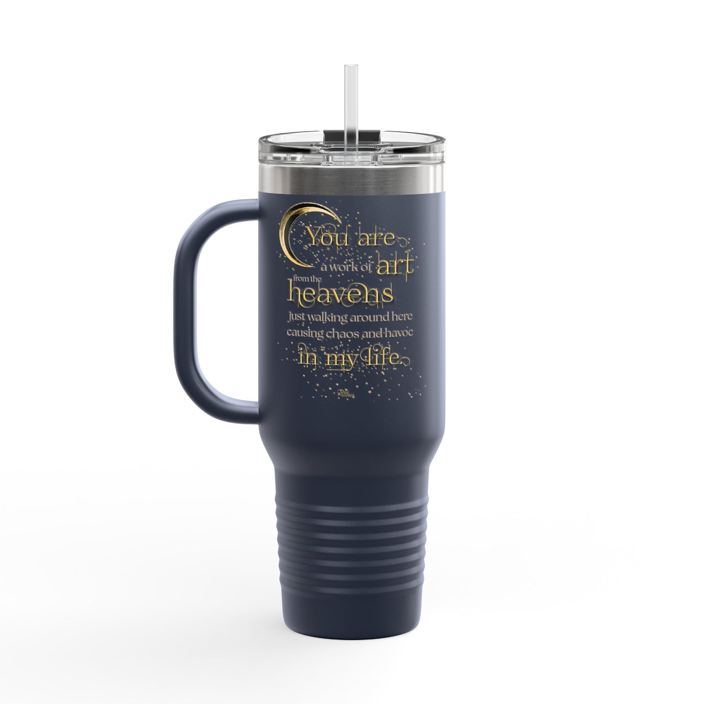 "Work of Art" Book Quote Insulated Travel Mug | 40oz