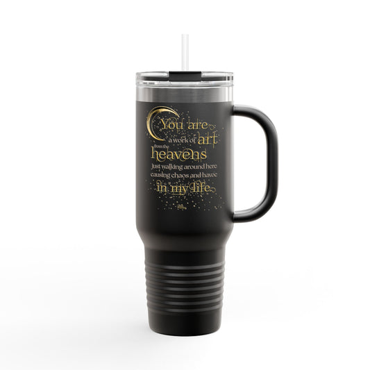 "Work of Art" Book Quote Insulated Travel Mug | 40oz