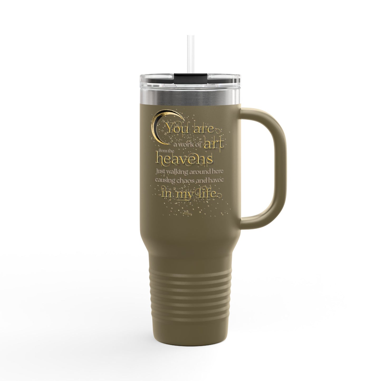 "Work of Art" Book Quote Insulated Travel Mug | 40oz