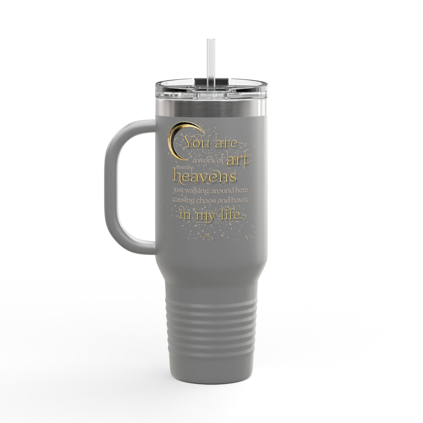 "Work of Art" Book Quote Insulated Travel Mug | 40oz