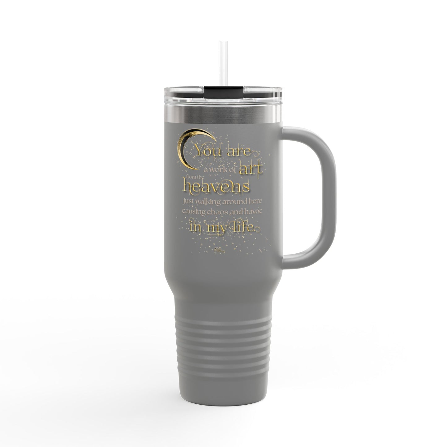 "Work of Art" Book Quote Insulated Travel Mug | 40oz